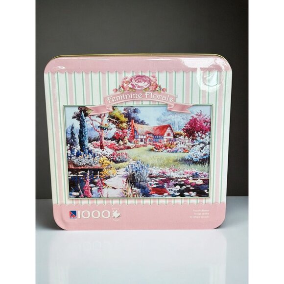 Feminine Florals 1000-Piece Jigsaw Puzzle In Decorative Tin - Picture 1 of 7